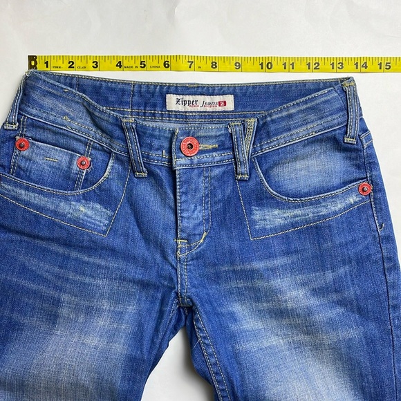 Abercrombie & Fitch Low Rise Straight Jeans Y2K  Embroidery Elk Zipper Pockets - Picture 9 of 14